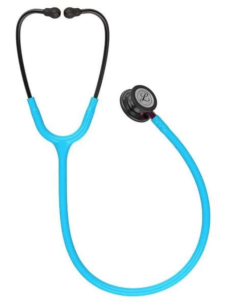 The 3M Littmann Classic III 27" Stethoscope in Turquoise Smoke Pink featuring a 27 inch tube on a solid white background.