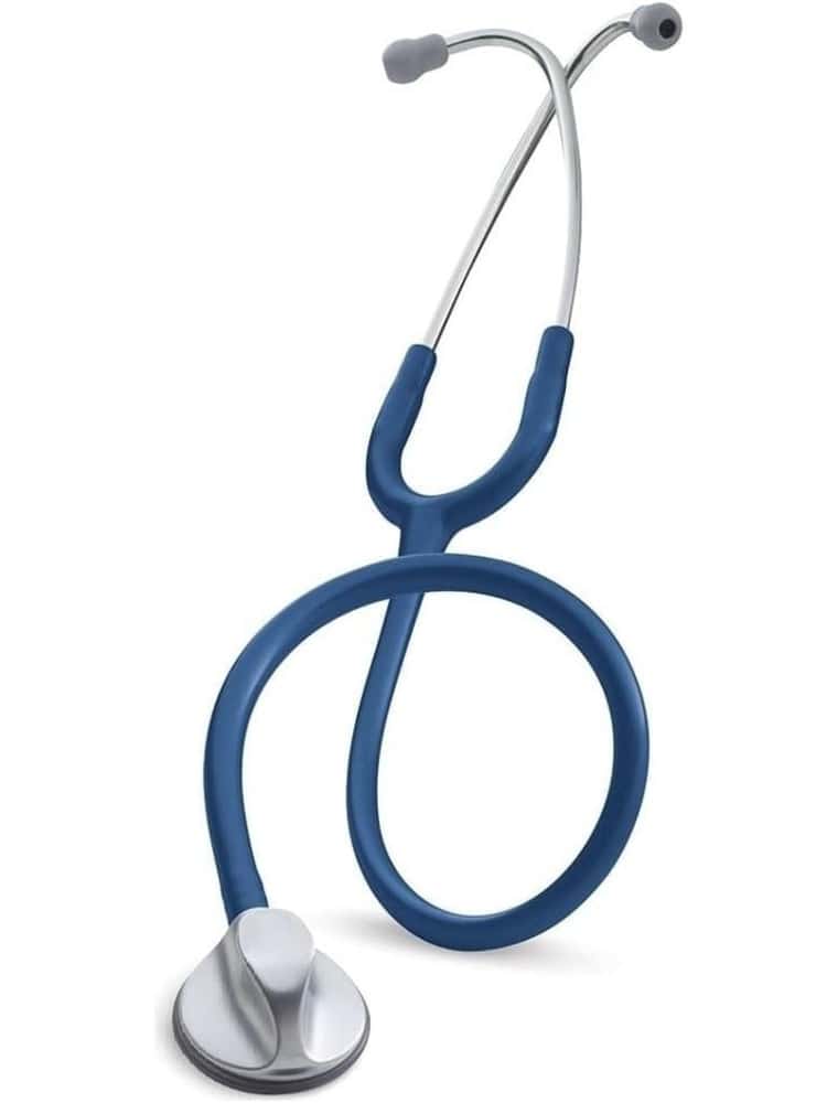 The 3M Littmann Master Classic II 27" Stethoscope in Navy featuring a lightweight, adjustable-tension headset, and snap-tight soft-sealing eartips.