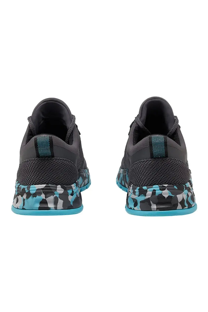 The back of the Infinity Women's Fly Athletic Nurse Shoes in Night Ocean size 7.5 featuring bootstraps at the heel.