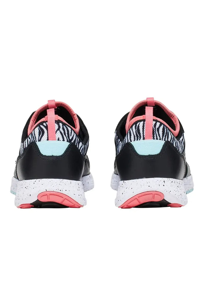 The back of the infinity Women's Volta athletic Nurse Shoes in "Zebra Rose" featuring a heel heightof 1.5".