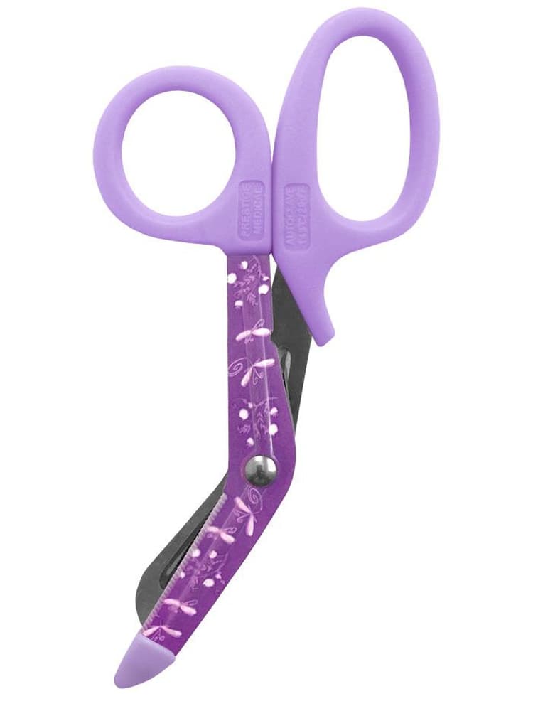 Prestige Medical 5.5" Stylemate Utility Scissors in dragonfly purple on a plain white background.