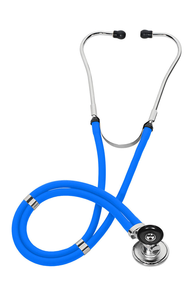 An image of the Prestige Medical Sprague-Rappaport Stethoscope in Neon Blue featuring exclusive proactive bushings with soft fastening ear tips.