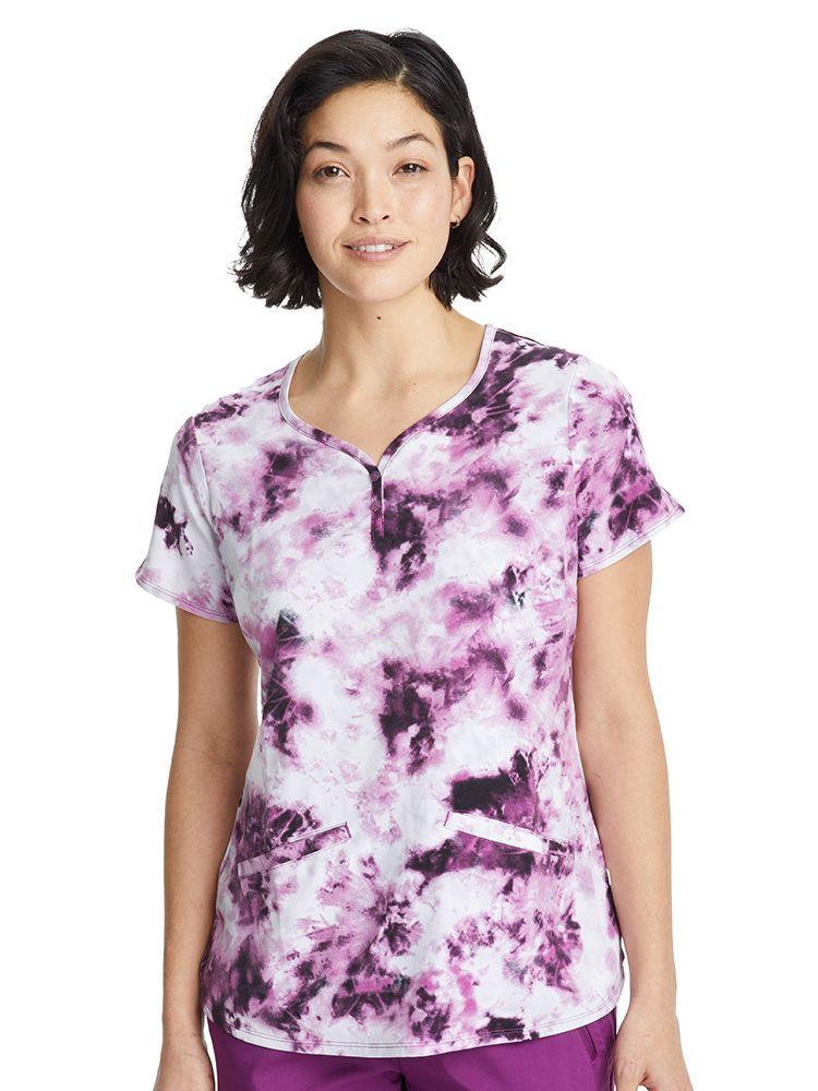 Premiere by Healing Hands Women's Isabel Print Top in Tie Dye is available in curvy plus size