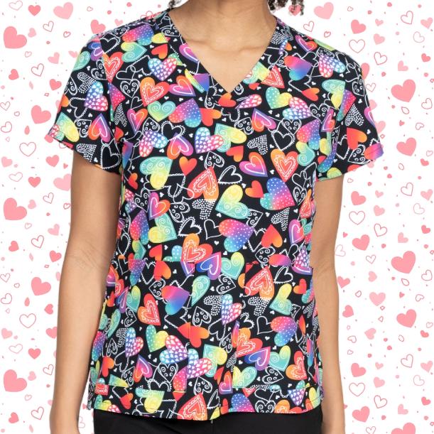 Available Heart Themed Print Scrubs at Scrub Pro Uniforms