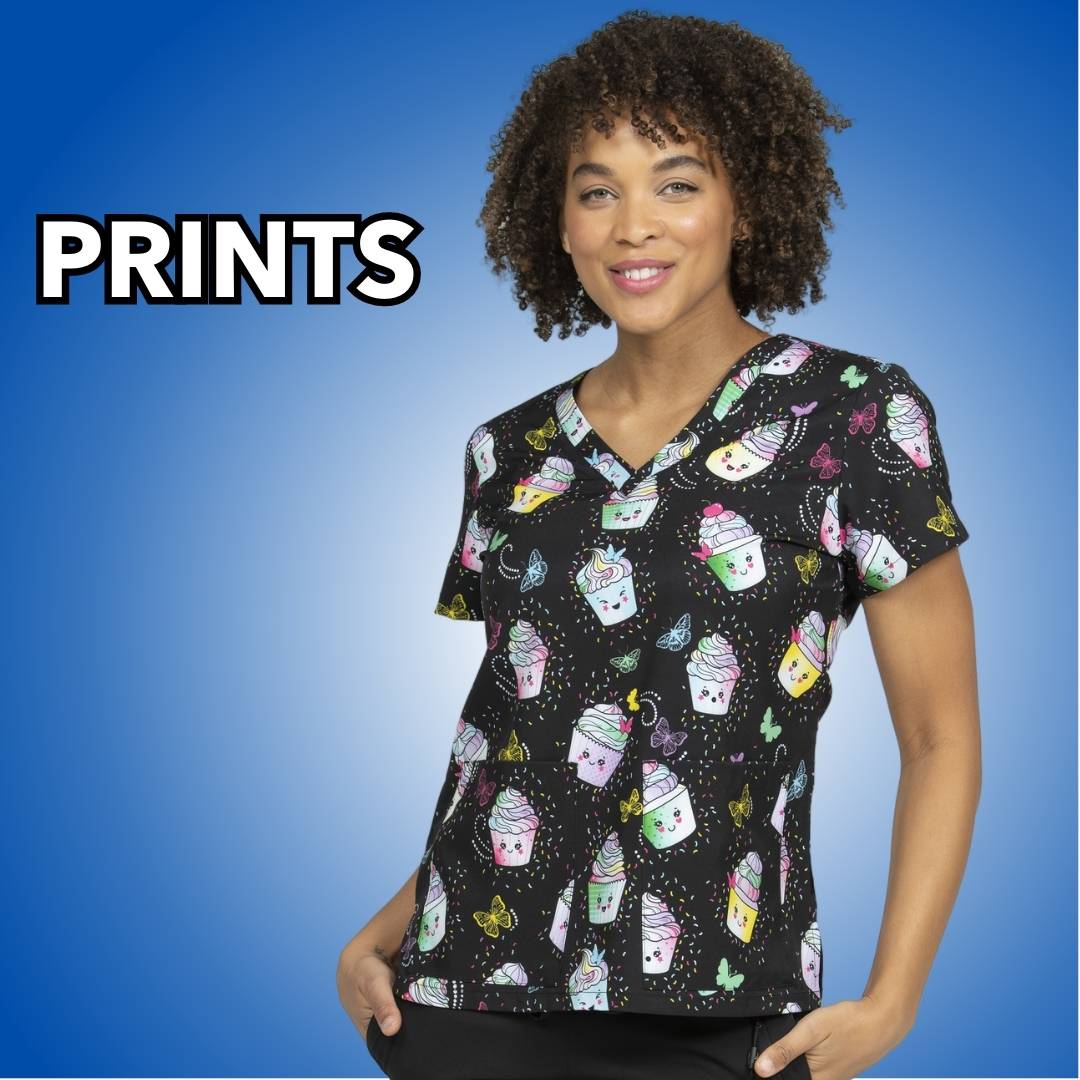 MedWorks Print scrub top only at Scrub Pro Uniforms.