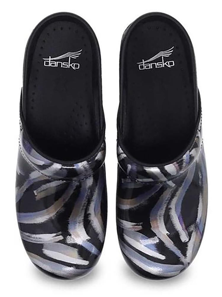 Dansko Professional Nurse Shoes in Metallic Brush Patent featuring Padded instep collar.