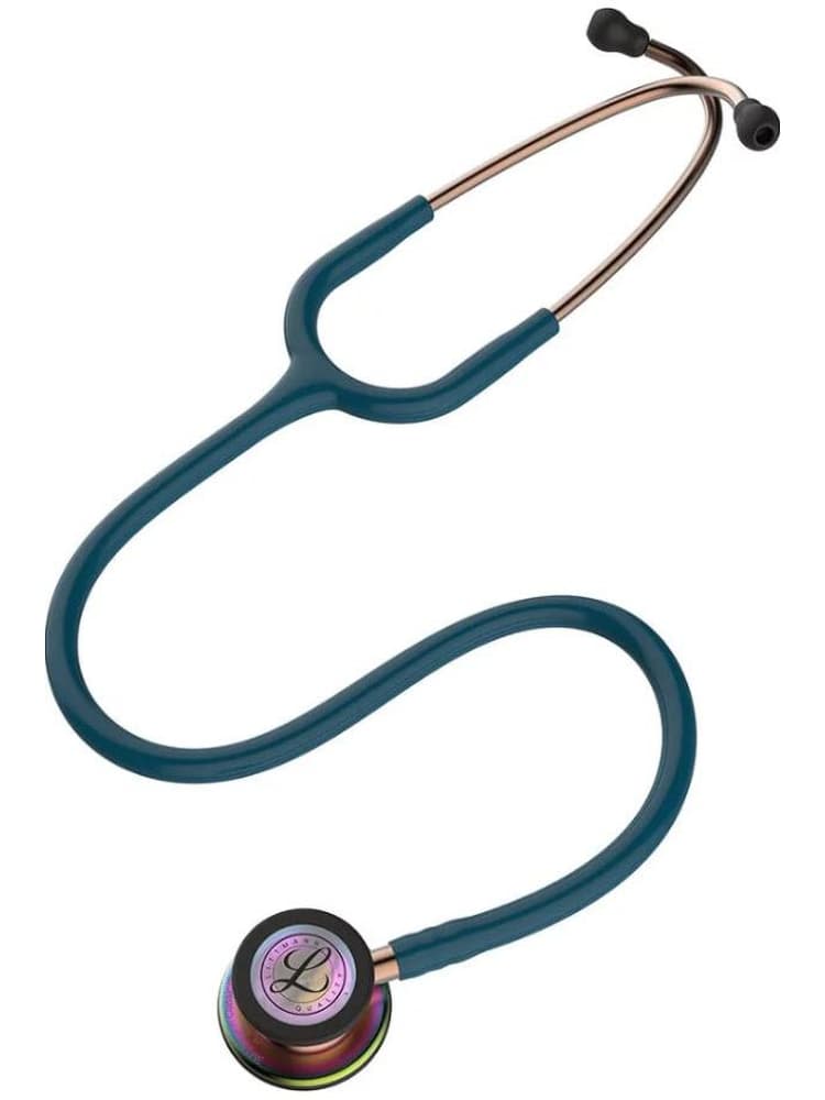 The 3M Littmann Classic III 27" Stethoscope in Caribbean Rainbow Finish featuring a rainbow finish on its metal parts