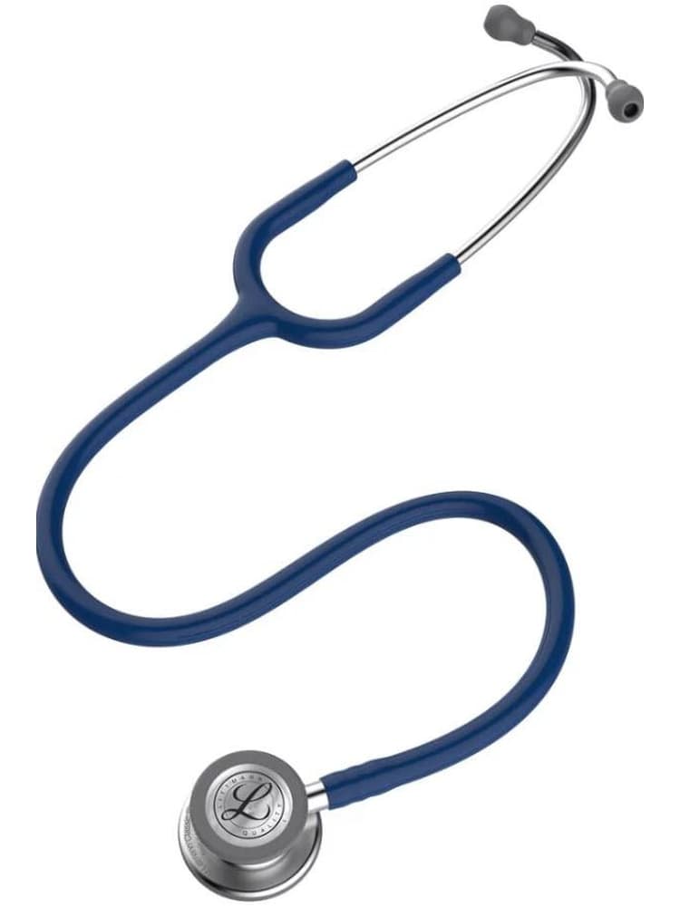 The 3M Littmann Classic III 27" Stethoscope in navy featuring a non-chill bell sleeve on a solid white background.