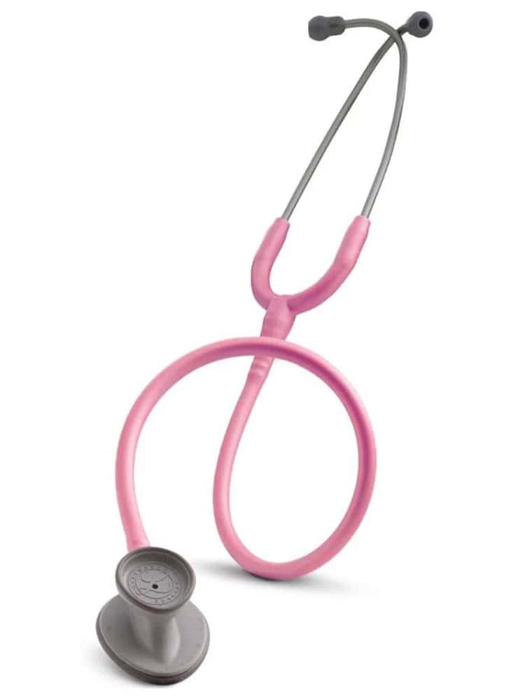 3M Littmann Lightweight II SE 28" Stethoscope In pearl pink has a patient-friendly non-chill rim and diaphragm assembly