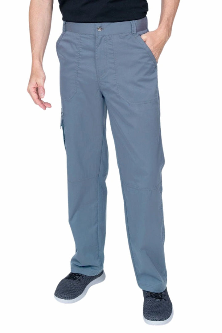 Epic by MedWorks Men's Button Front Scrub Pant | Blue Fog