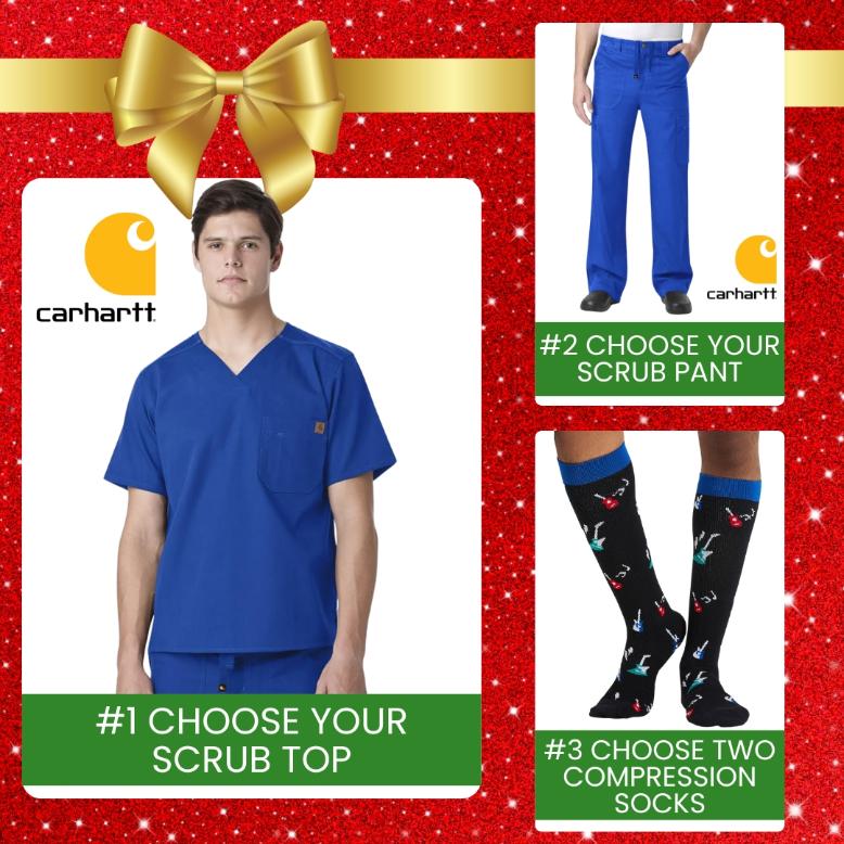 A look at the available options in Scrub Pro's Holiday Carhartt Gift Bundle.