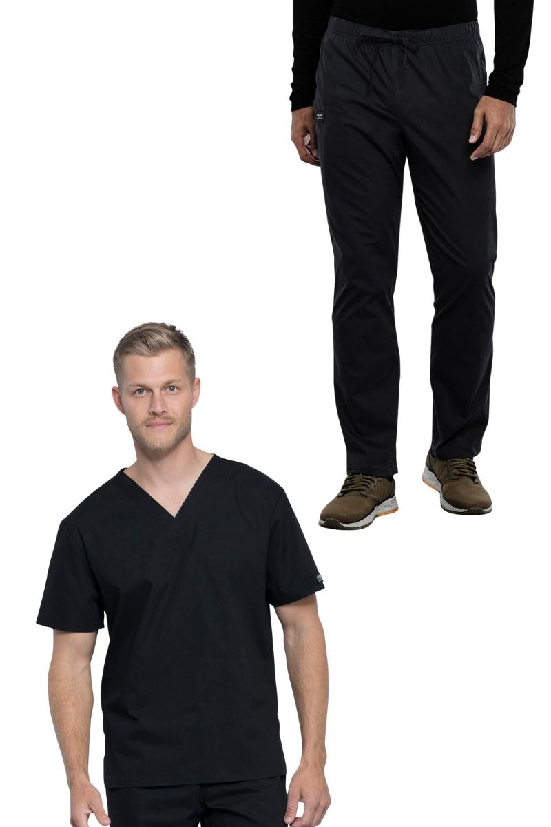 Cherokee Workwear Professionals Unisex Pocketless Scrub Set | Black