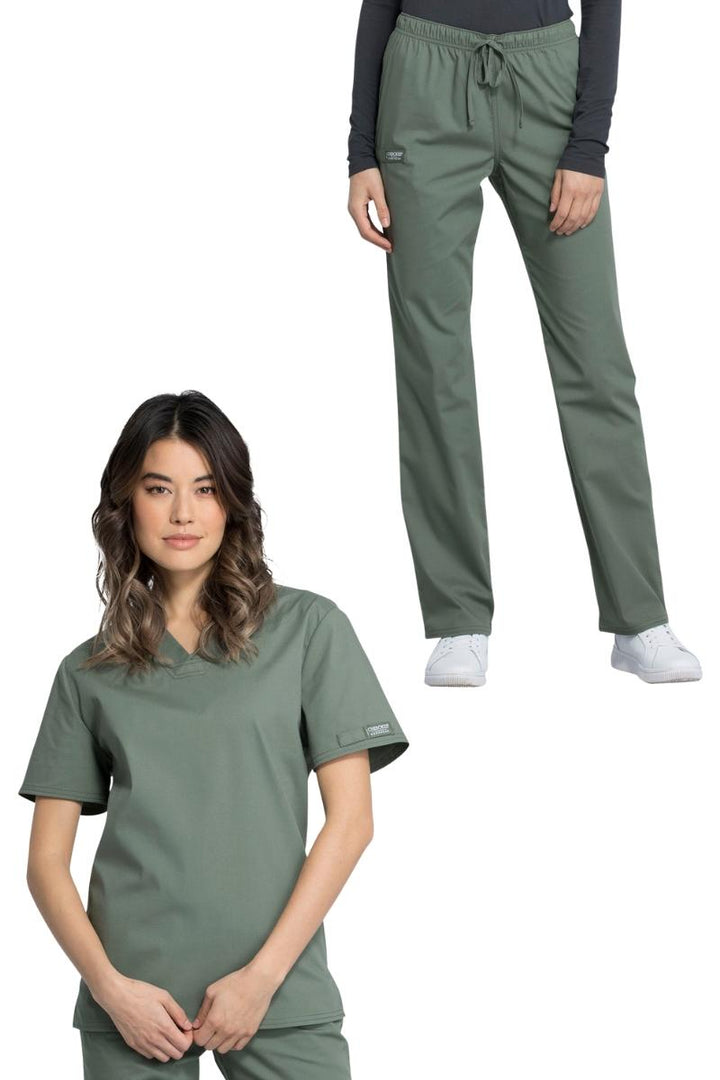 Cherokee Workwear Professionals Pocketless Scrub Set | Olive Green