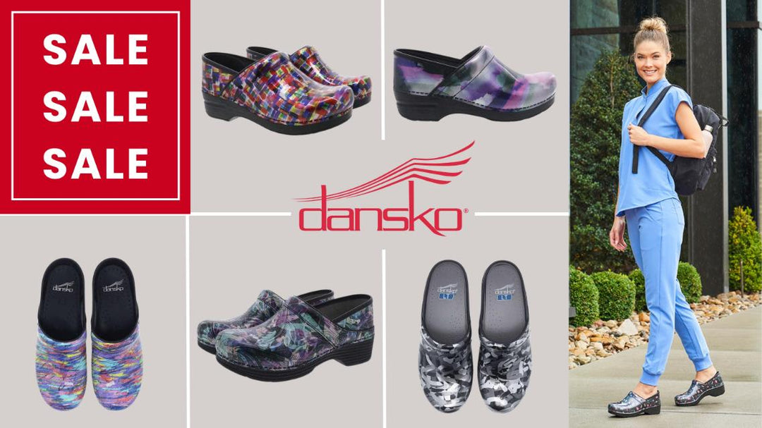 Dansko Nursing Shoes & Clogs are on sale at Scrub Pro Uniforms.