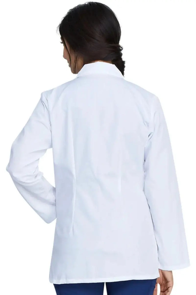 The back of the Women's Dickies EDS SIgnature Lab Coat featuring a center back length of 28".