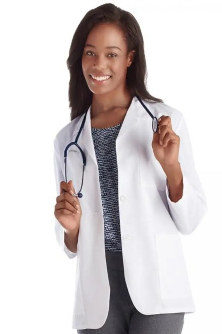 Pediatrician wearing a 3 Pocket Fundamentals White Coat.