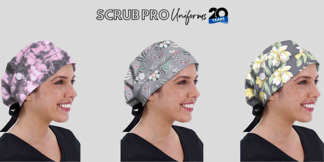 Healing Hand Print Scrub Caps at Scrub Pro Uniforms