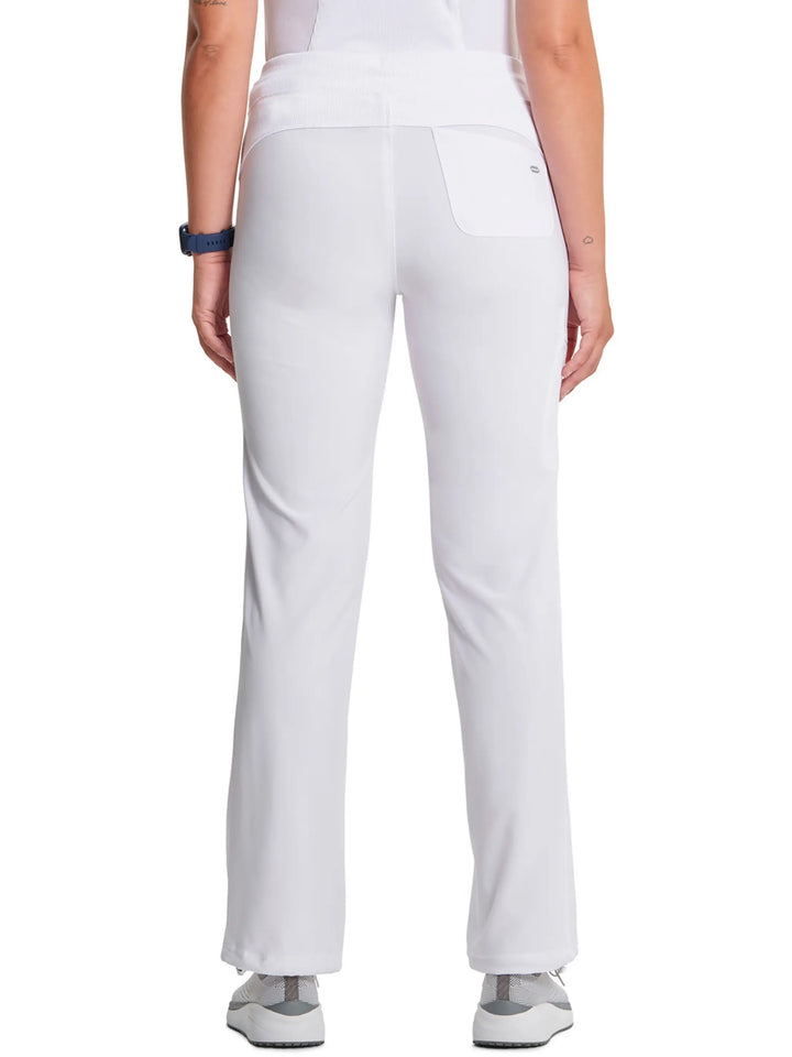 Infinity Women's Low-Rise Straight Leg Scrub Pant | White