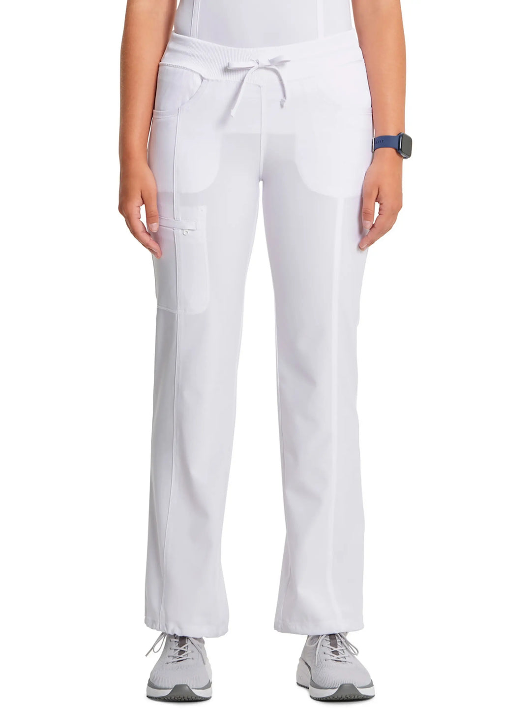 Infinity Women's Low-Rise Straight Leg Scrub Pant | White