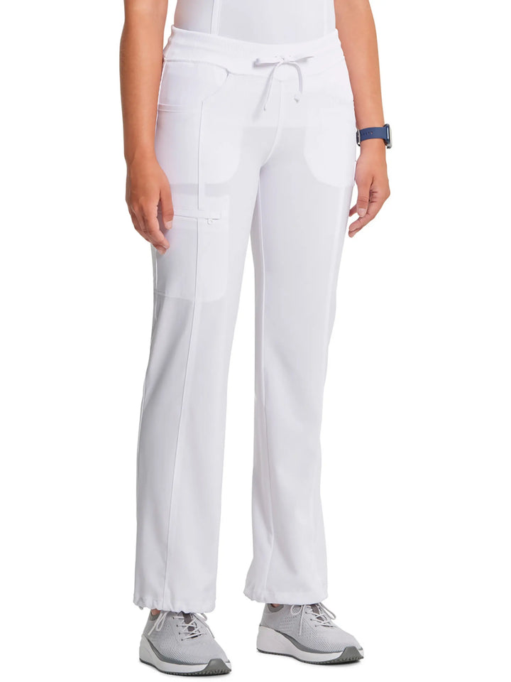 Infinity Women's Low-Rise Straight Leg Scrub Pant | White