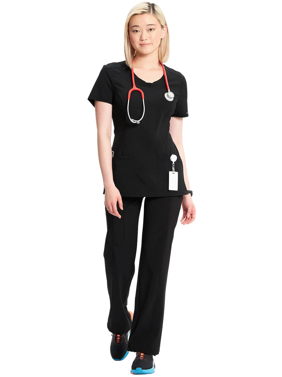 Infinity Women's Round Neck Scrub Top | Black