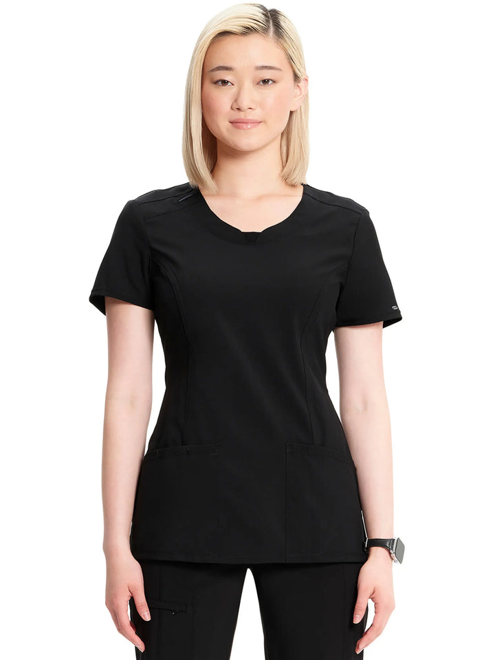 Infinity Women's Round Neck Scrub Top | Black