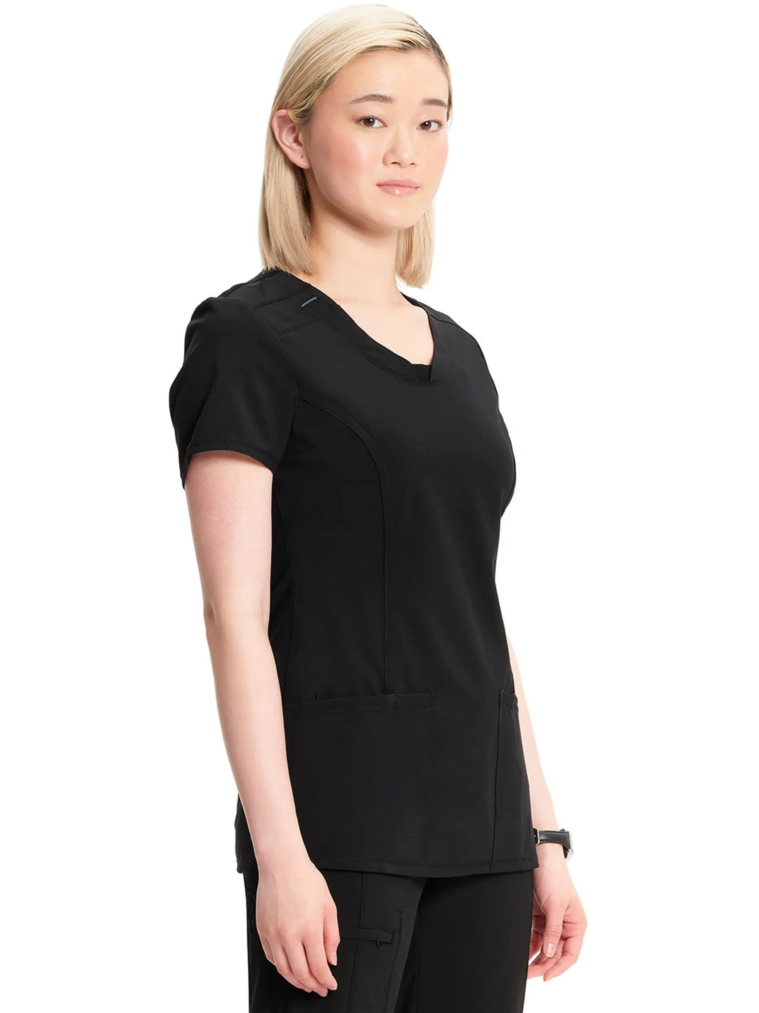 Infinity Women's Round Neck Scrub Top | Black