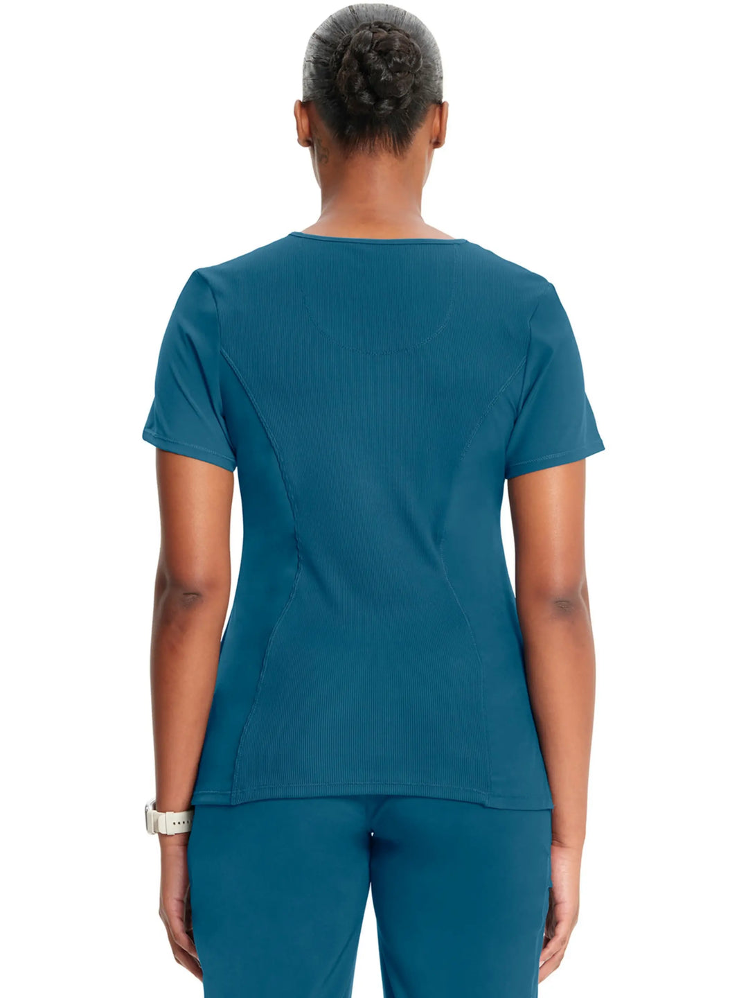 Infinity Women's Round Neck Scrub Top | Caribbean