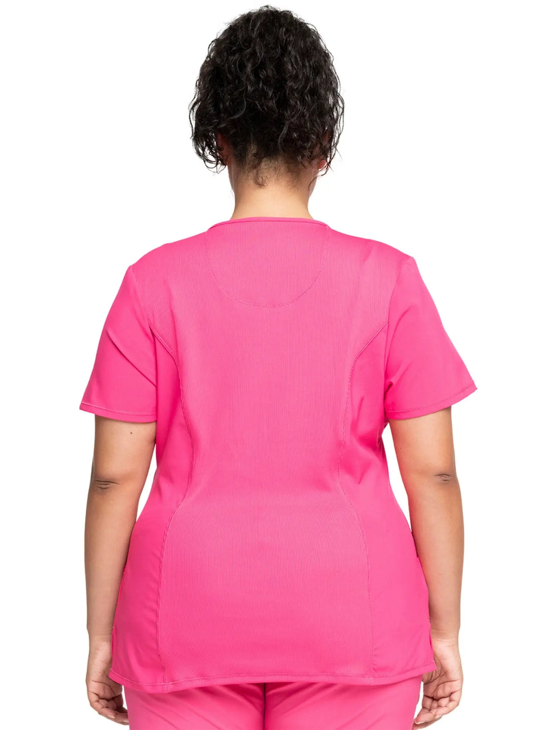 Infinity Women's Round Neck Scrub Top | Carmine Pink