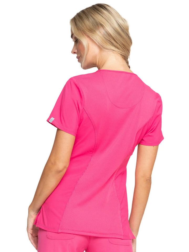 Infinity Women's Round Neck Scrub Top | Carmine Pink