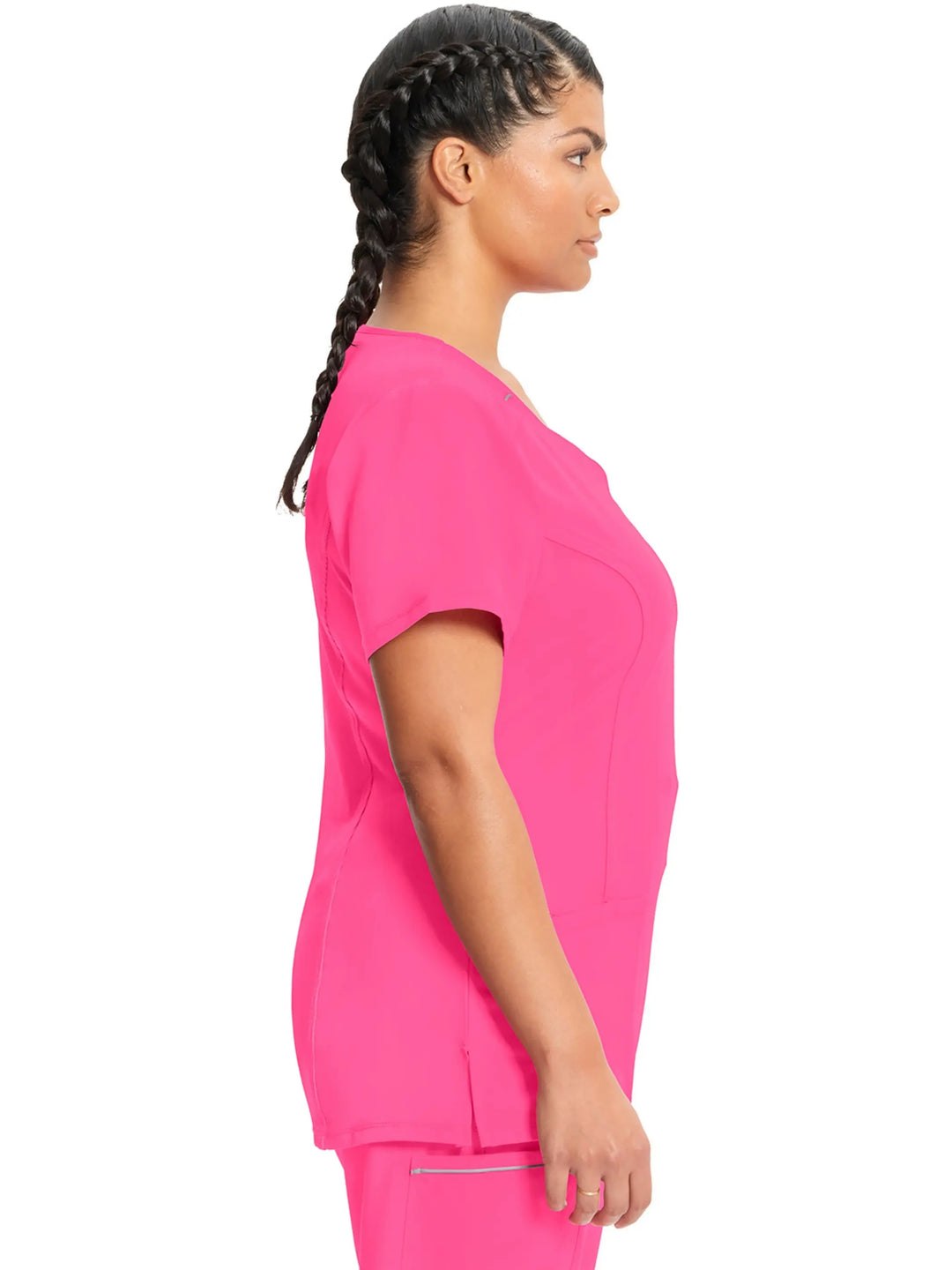 Infinity Women's Round Neck Scrub Top | Carmine Pink