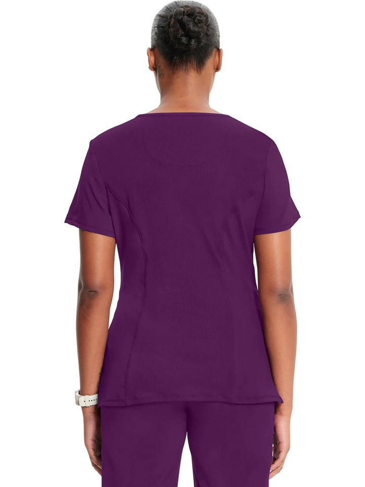 Infinity Women's Round Neck Scrub Top | Eggplant