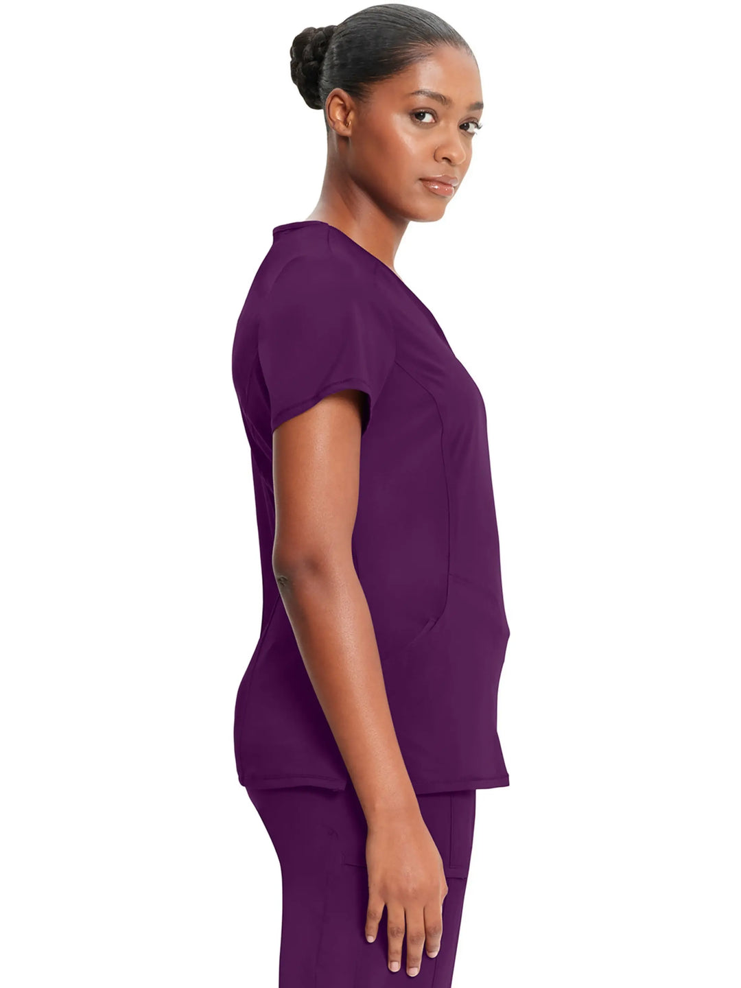 Infinity Women's Round Neck Scrub Top | Eggplant