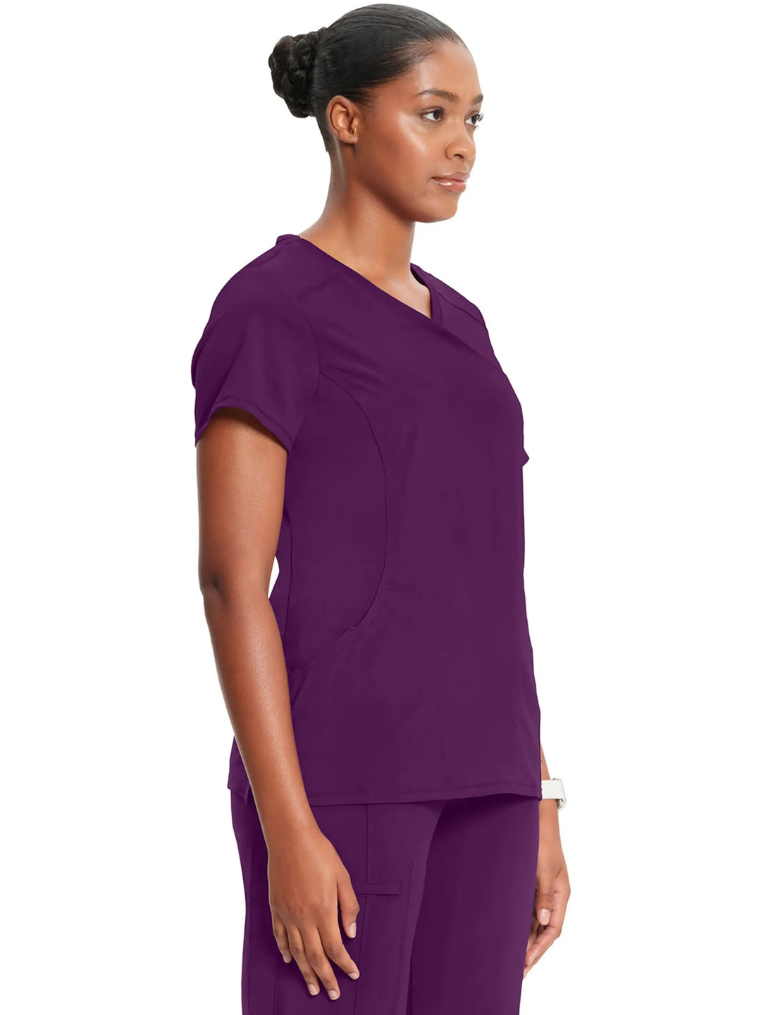 Infinity Women's Round Neck Scrub Top | Eggplant