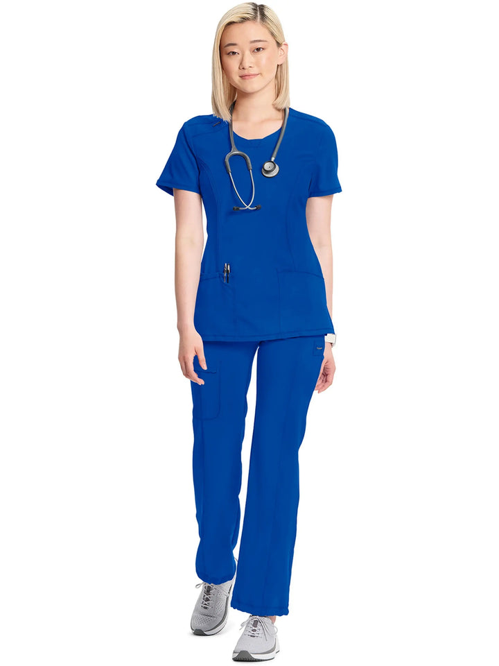 Infinity Women's Round Neck Scrub Top | Galaxy Blue