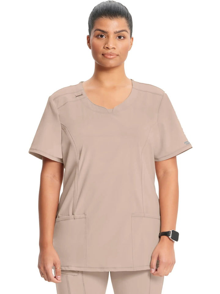 Infinity Women's Round Neck Scrub Top | Khaki