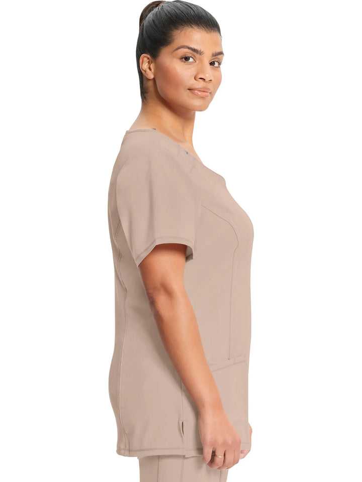 Infinity Women's Round Neck Scrub Top | Khaki