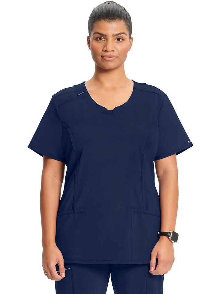 Infinity Women's Round Neck Scrub Top | Navy