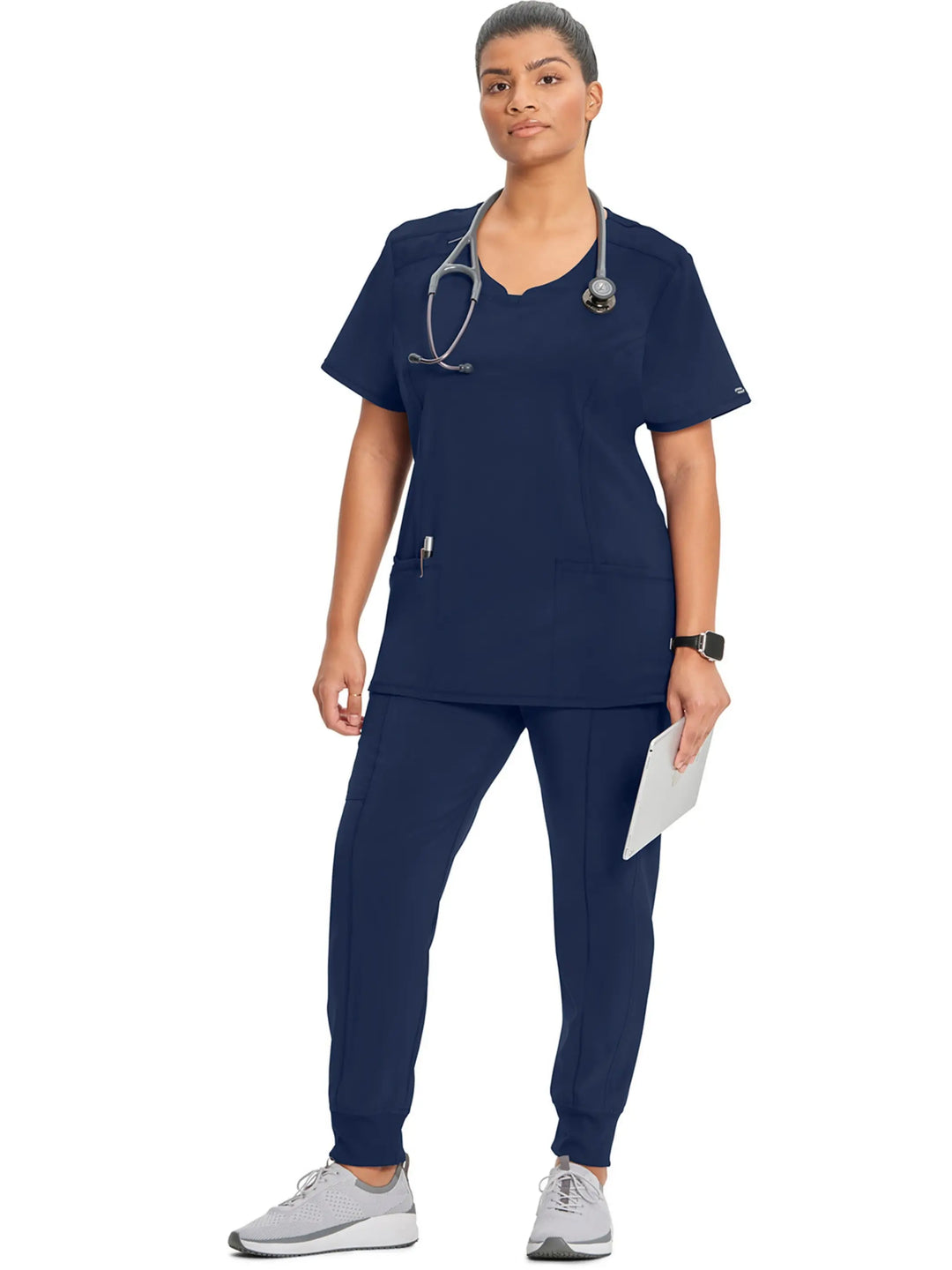 Infinity Women's Round Neck Scrub Top | Navy