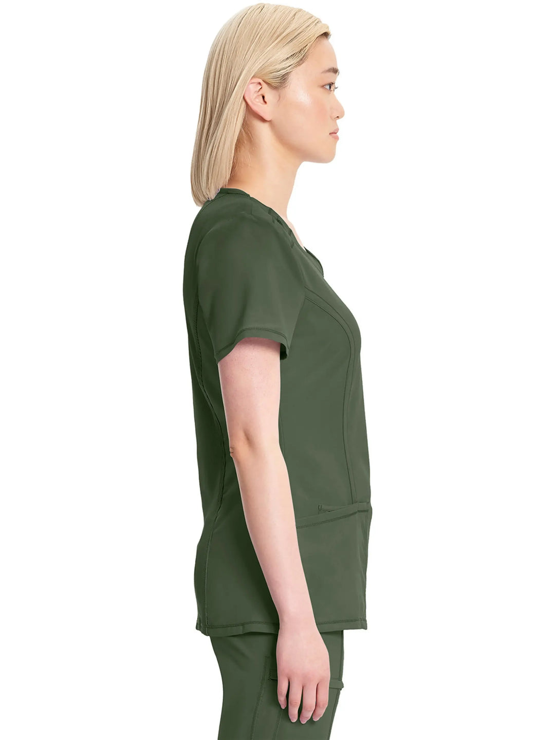 Infinity Women's Round Neck Scrub Top | Olive