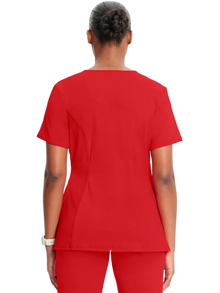 Infinity Women's Round Neck Scrub Top | Red