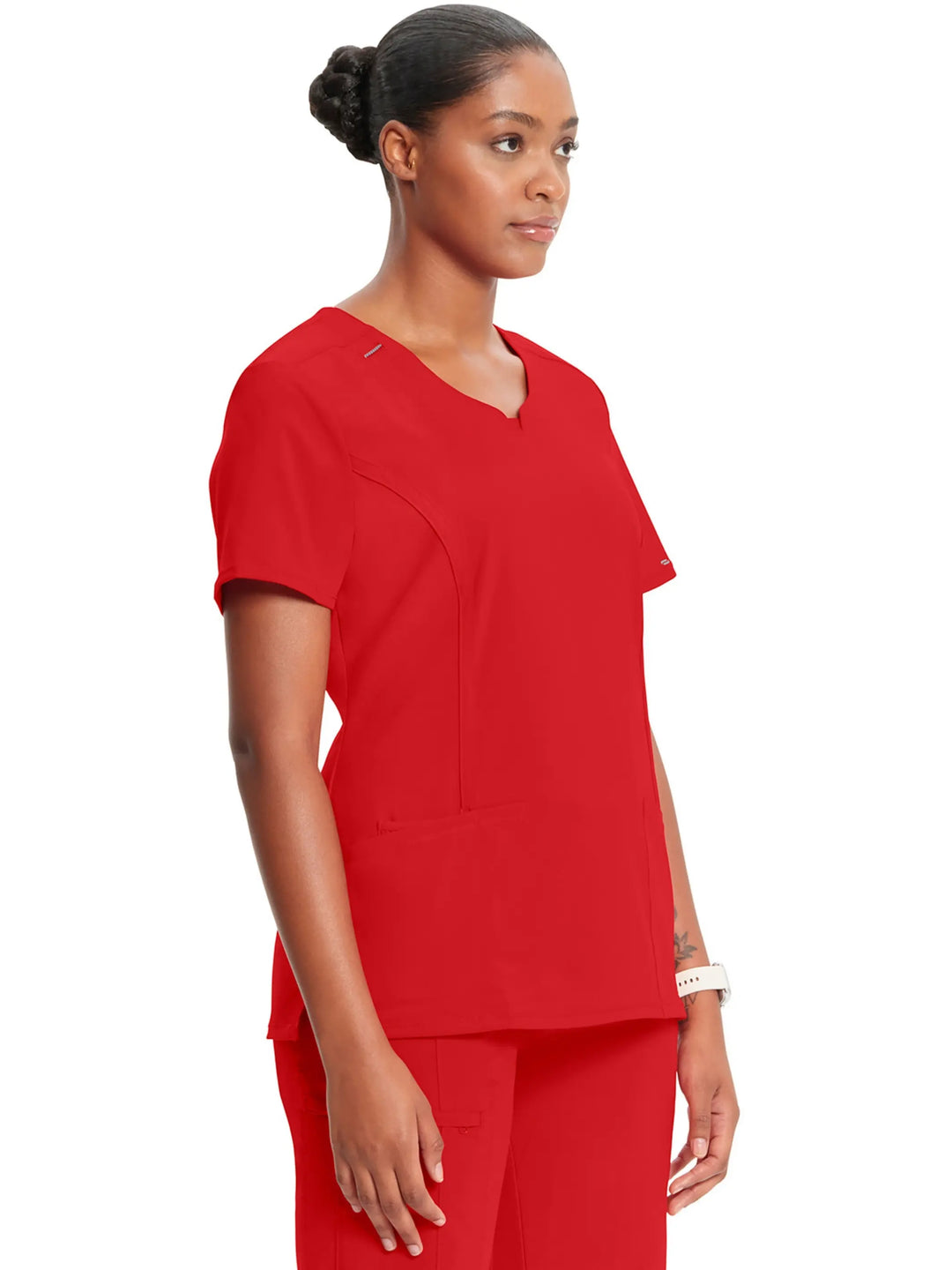 Infinity Women's Round Neck Scrub Top | Red