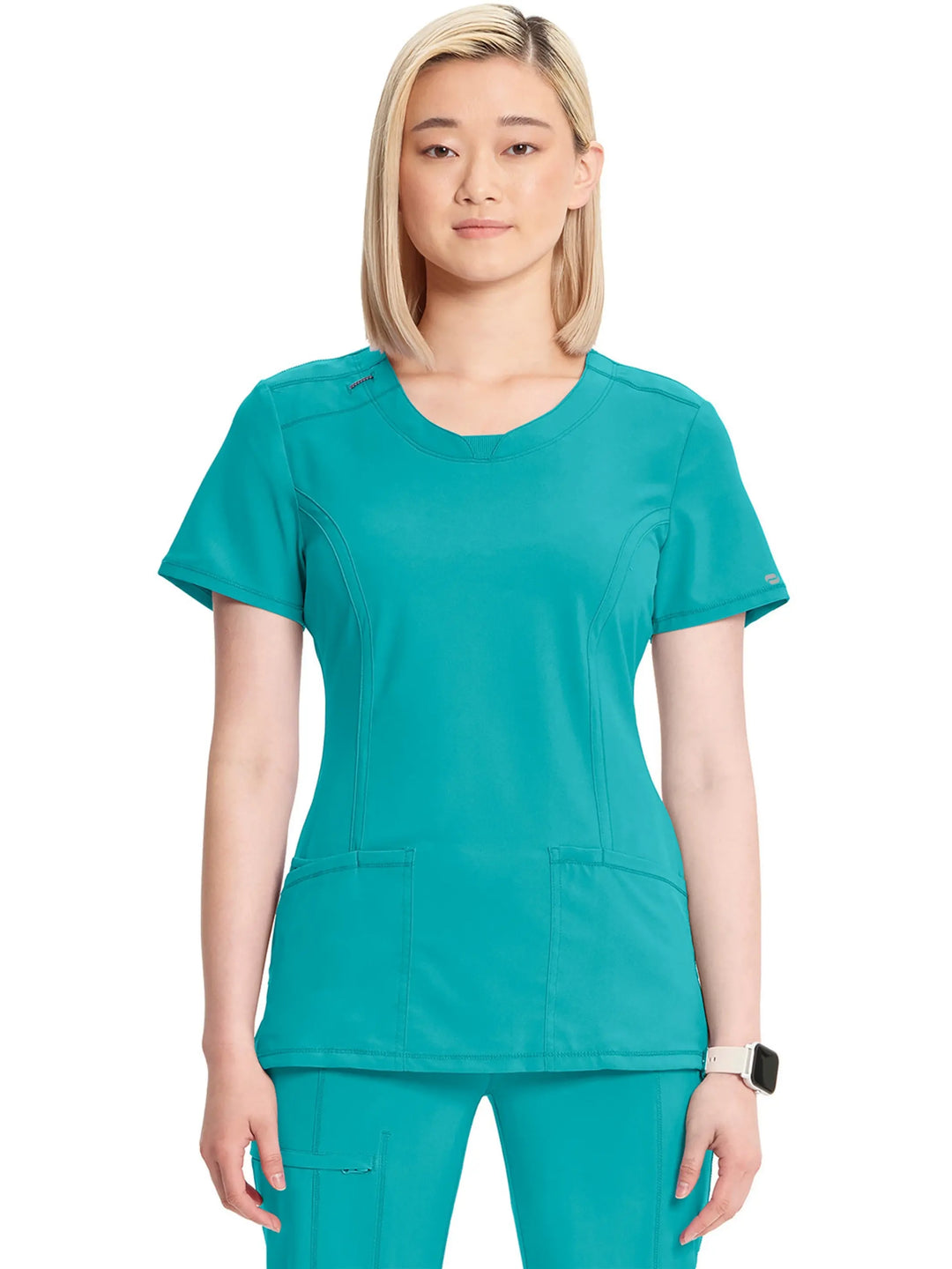 Infinity Women's Round Neck Scrub Top | Teal