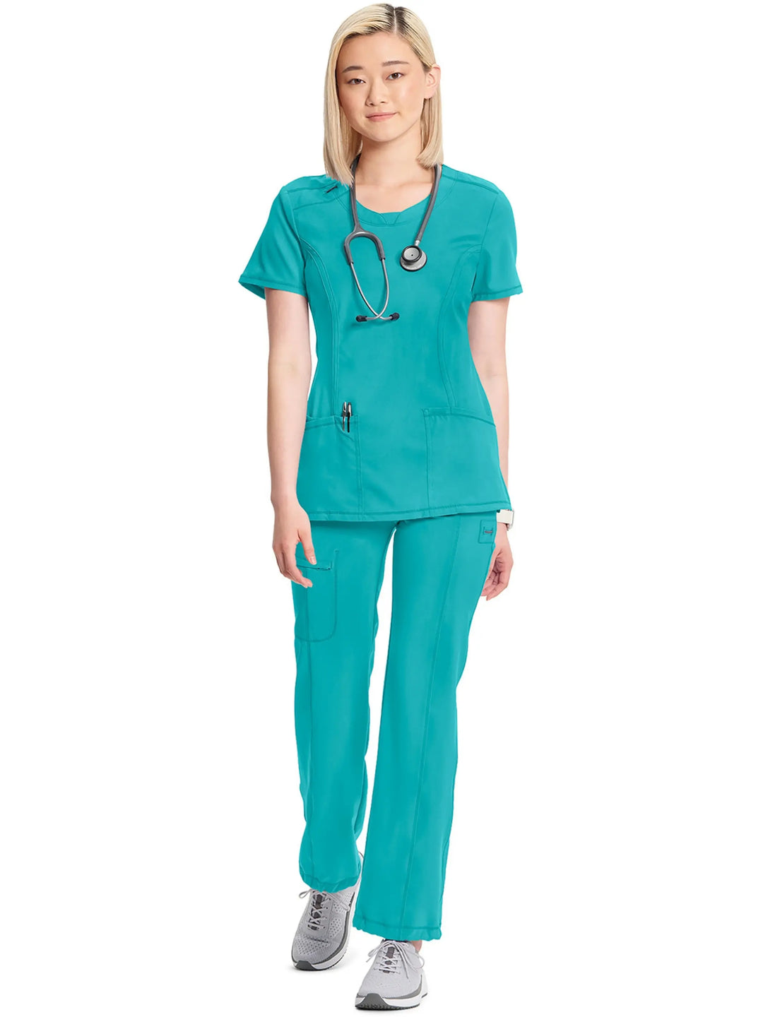 Infinity Women's Round Neck Scrub Top | Teal