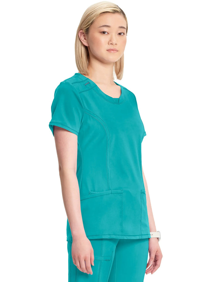 Infinity Women's Round Neck Scrub Top | Teal