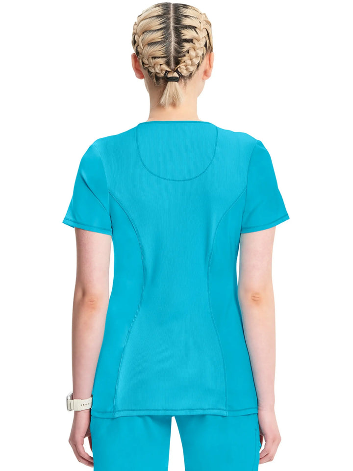 Infinity Women's Round Neck Scrub Top | Turquoise