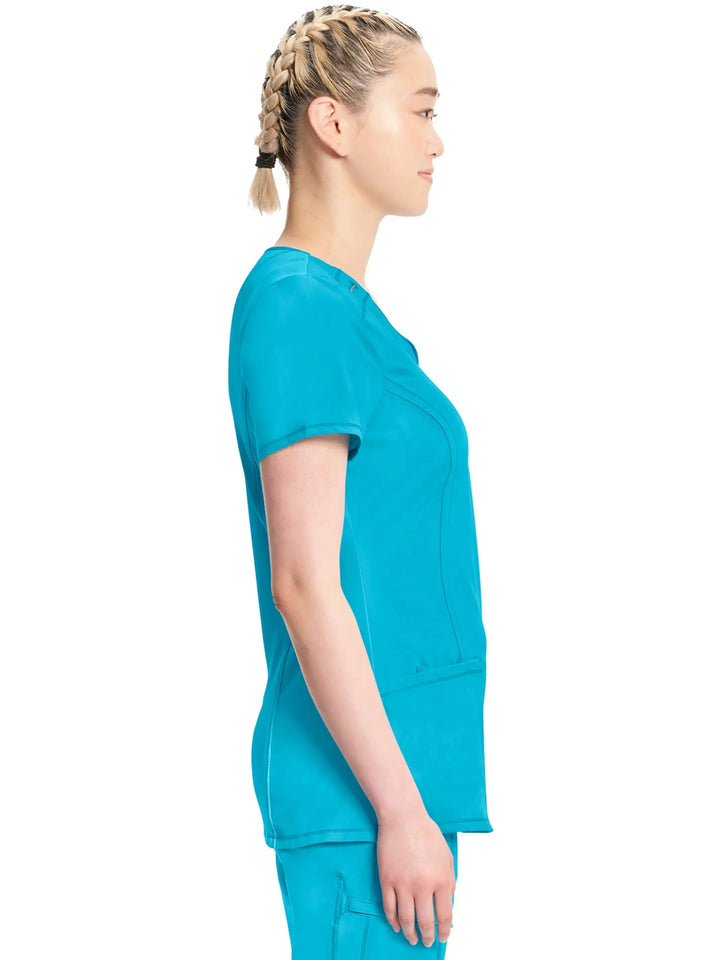 Infinity Women's Round Neck Scrub Top | Turquoise