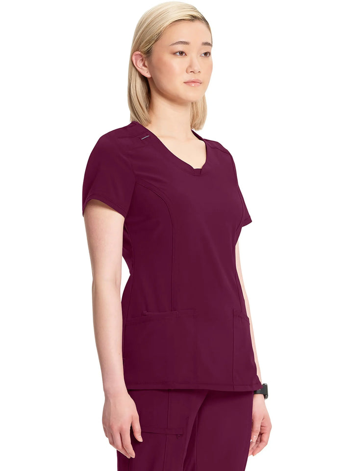 Infinity Women's Round Neck Scrub Top | Wine