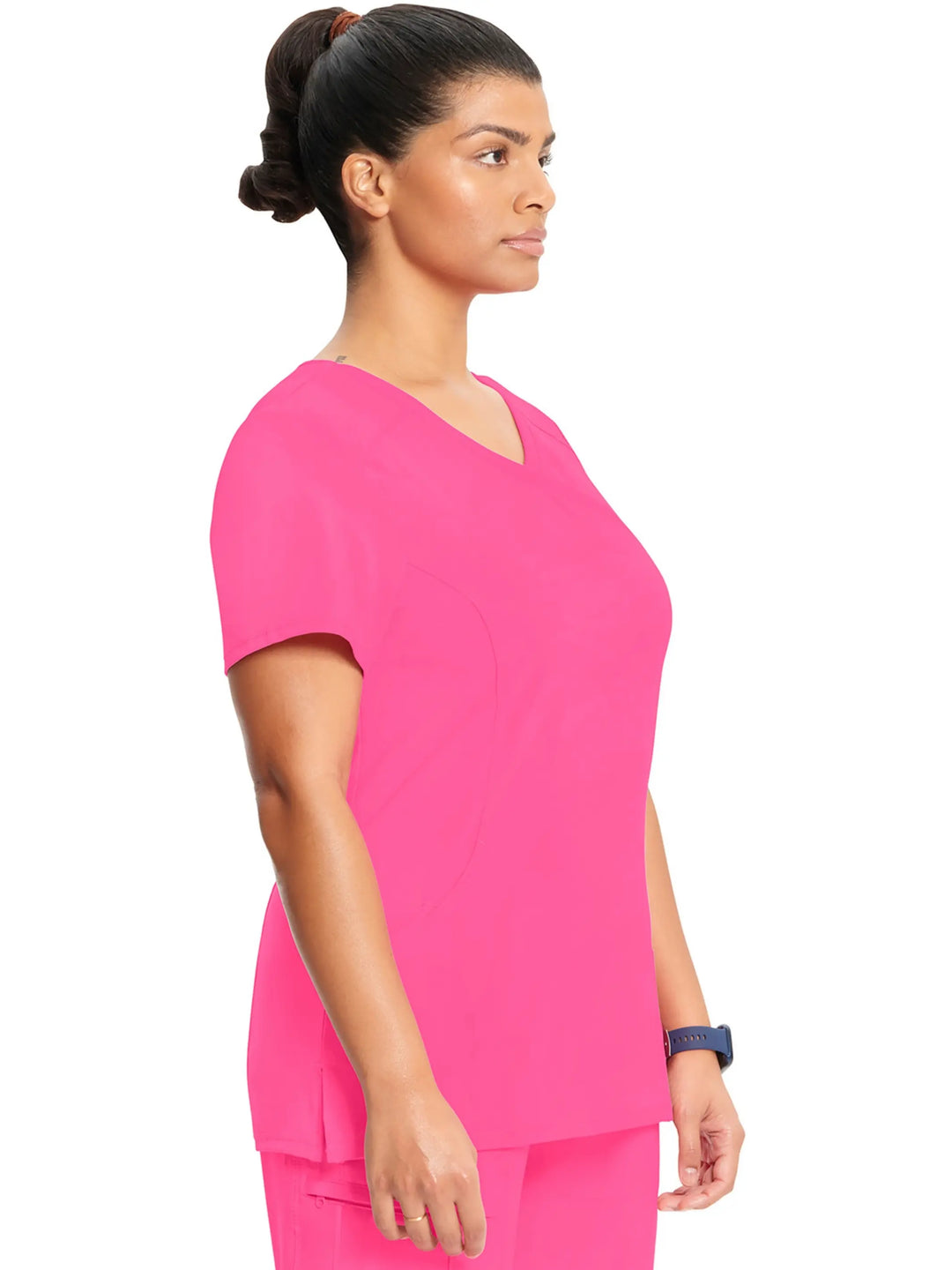 Infinity Women's Antimicrobial Mock Wrap Top | Carmine Pink