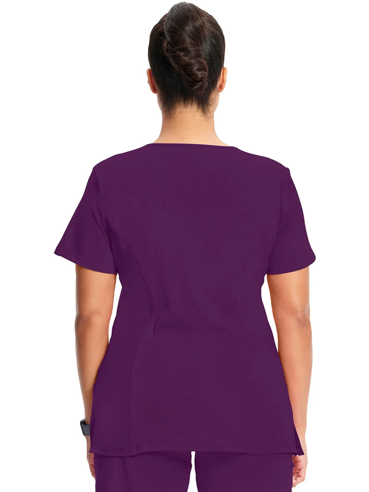 Infinity Women's Antimicrobial Mock Wrap Top | Eggplant